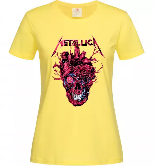 Жіноча футболка Metallica heart skull Лимонний фото
