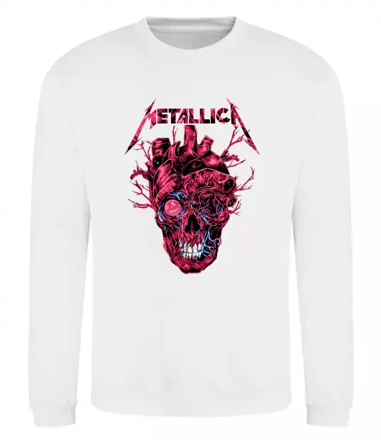 Світшот Metallica heart skull Білий фото