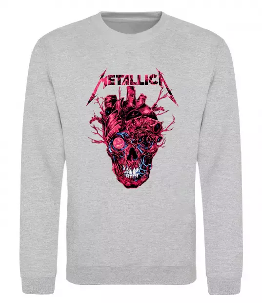 Світшот Metallica heart skull Сірий меланж фото