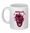 Чашка керамічна Metallica heart skull Білий фото