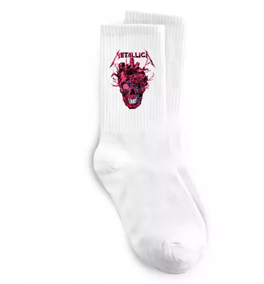 Шкарпетки Metallica heart skull Білий фото