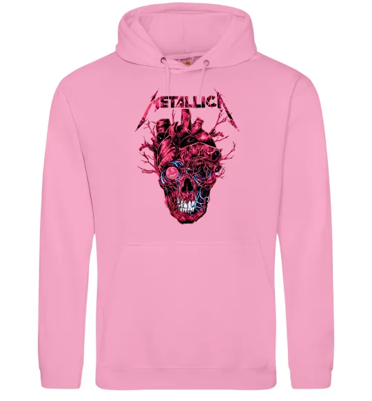 Женская толстовка (худи) Metallica heart skull Розовый фото