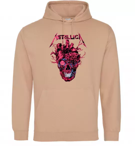 Жіноча толстовка (худі) Metallica heart skull Пісочний фото