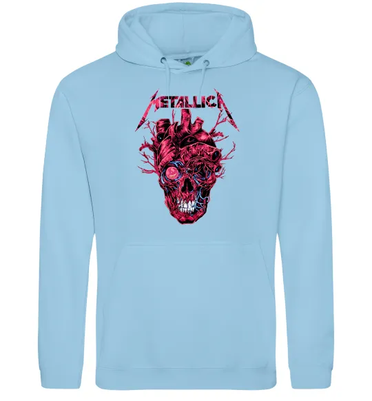 Женская толстовка (худи) Metallica heart skull Голубой фото