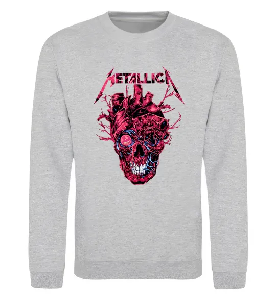 Свитшот Metallica heart skull Серый меланж фото