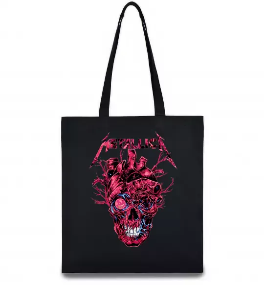 Эко-сумка Metallica heart skull Черный фото