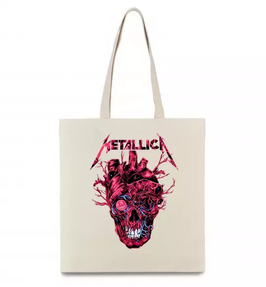Эко-сумка Metallica heart skull Бежевый фото