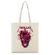 Эко-сумка Metallica heart skull Бежевый фото