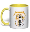 Чашка с цветной ручкой Metallica guitar Солнечно желтый фото