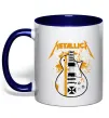 Чашка с цветной ручкой Metallica guitar Глубокий темно-синий фото