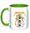 Чашка с цветной ручкой Metallica guitar Лаймовый фото
