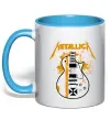 Чашка с цветной ручкой Metallica guitar Голубой фото
