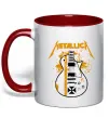 Чашка с цветной ручкой Metallica guitar Красный фото