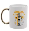 Чашка с цветной ручкой Metallica guitar Золото фото