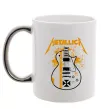 Чашка с цветной ручкой Metallica guitar Серебро фото