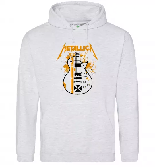 Мужская толстовка (худи) Metallica guitar Серый меланж фото