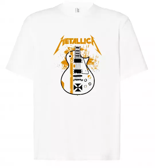 Футболка Оверсайз Metallica guitar Білий фото