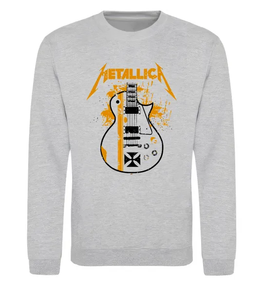 Світшот Metallica guitar Сірий меланж фото