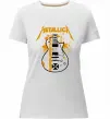 Женская премиум футболка Metallica guitar Белый фото