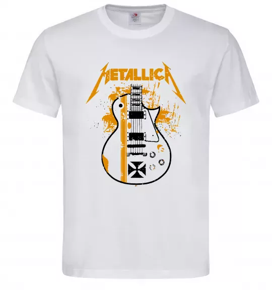 Мужская футболка Metallica guitar Белый фото