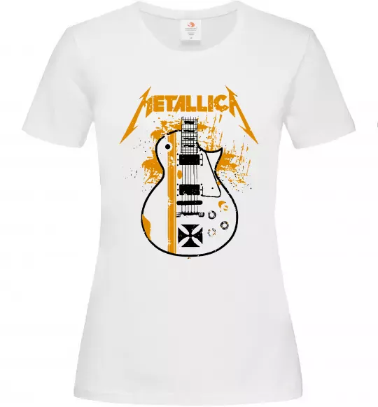 Жіноча футболка Metallica guitar Білий фото