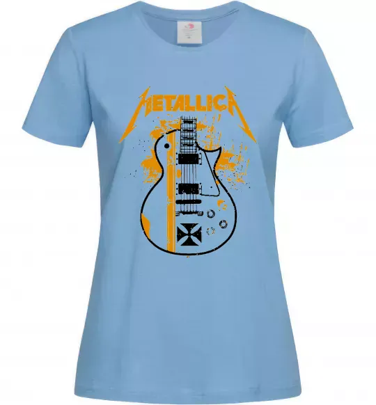 Жіноча футболка Metallica guitar Блакитний фото