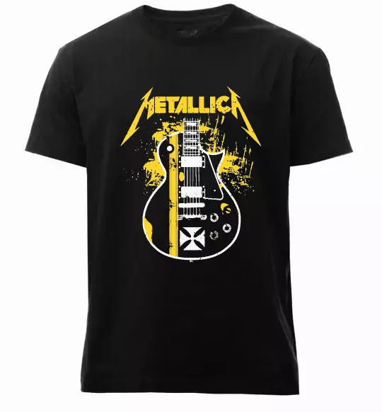 Чоловіча преміум футболка Metallica guitar Чорний фото