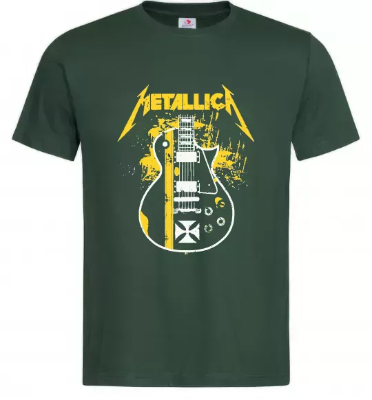 Мужская футболка Metallica guitar Темно-зеленый фото