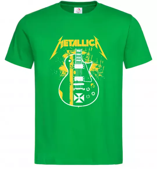 Мужская футболка Metallica guitar Зеленый фото