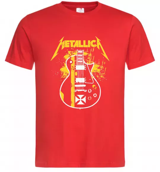 Мужская футболка Metallica guitar Красный фото