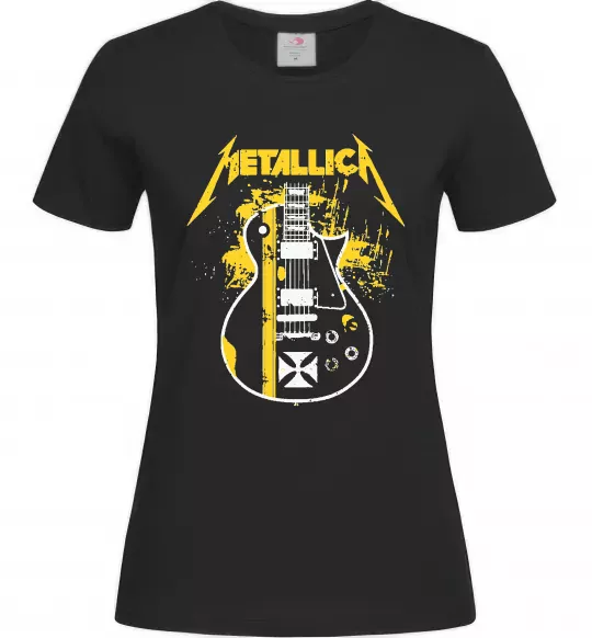 Жіноча футболка Metallica guitar Чорний фото