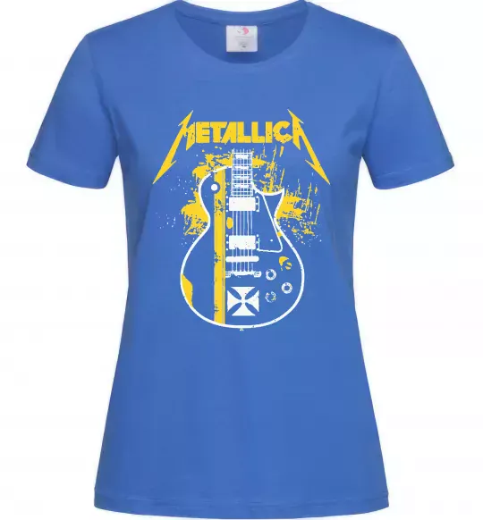 Жіноча футболка Metallica guitar Яскраво-синій фото