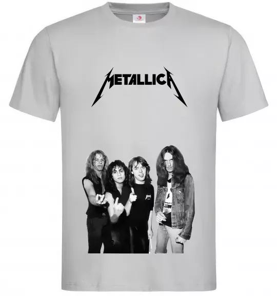 Чоловіча футболка Металіка група Сірий фото