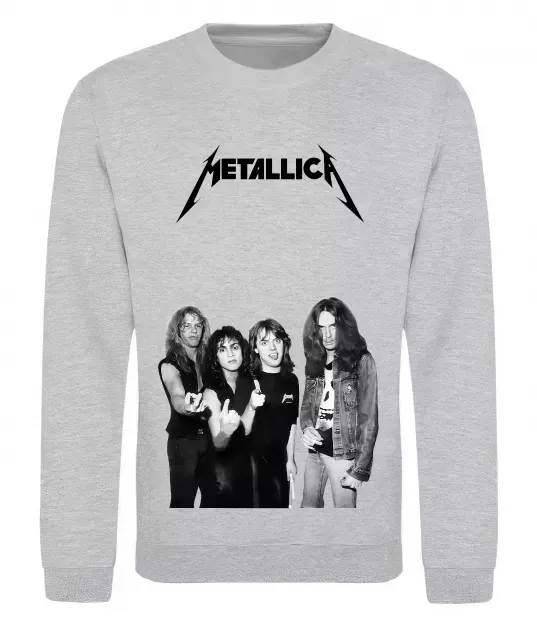 Свитшот Металіка група Серый меланж фото