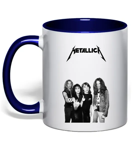 Чашка з кольоровою ручкою Металіка група Глибокий темно-синій фото