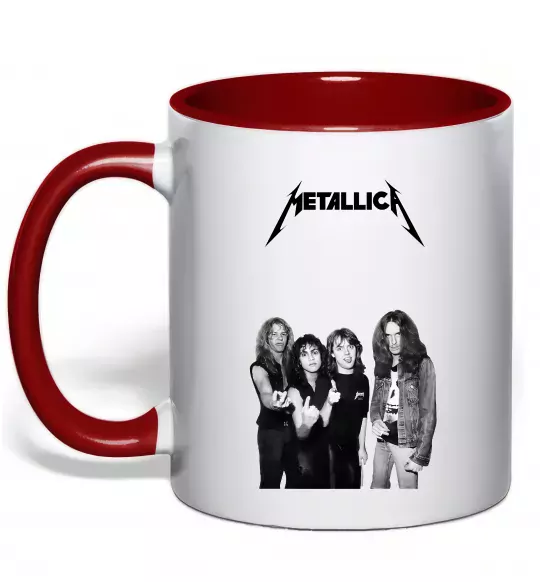 Чашка з кольоровою ручкою Металіка група Червоний фото