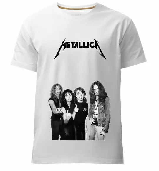 Чоловіча преміум футболка Металіка група Білий фото