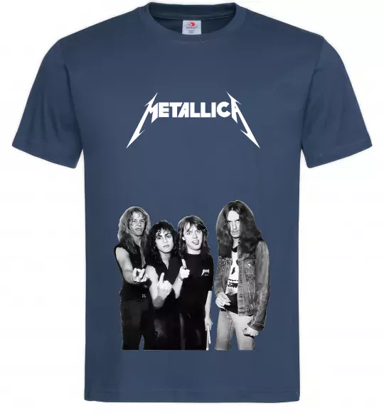 Чоловіча футболка Металіка група Темно-синій фото