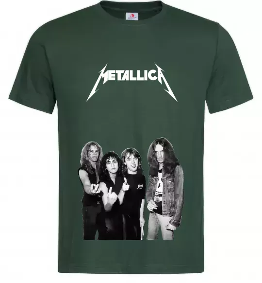 Чоловіча футболка Металіка група Темно-зелений фото