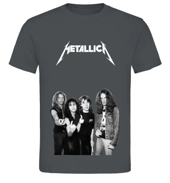 Чоловіча футболка Металіка група Графіт фото