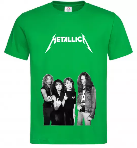 Чоловіча футболка Металіка група Зелений фото