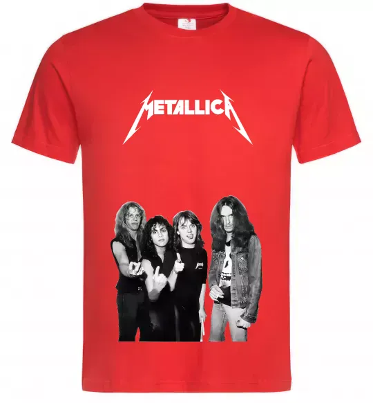 Чоловіча футболка Металіка група Червоний фото