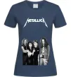 Жіноча футболка Металіка група Темно-синій фото