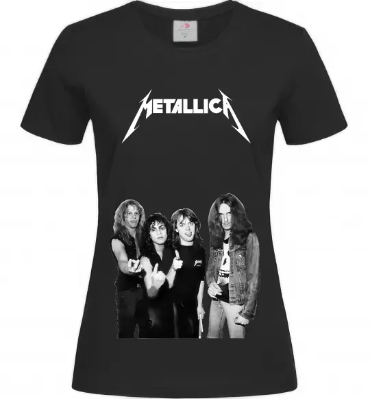 Жіноча футболка Металіка група Чорний фото