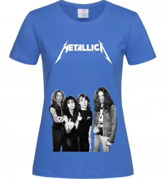 Жіноча футболка Металіка група Яскраво-синій фото