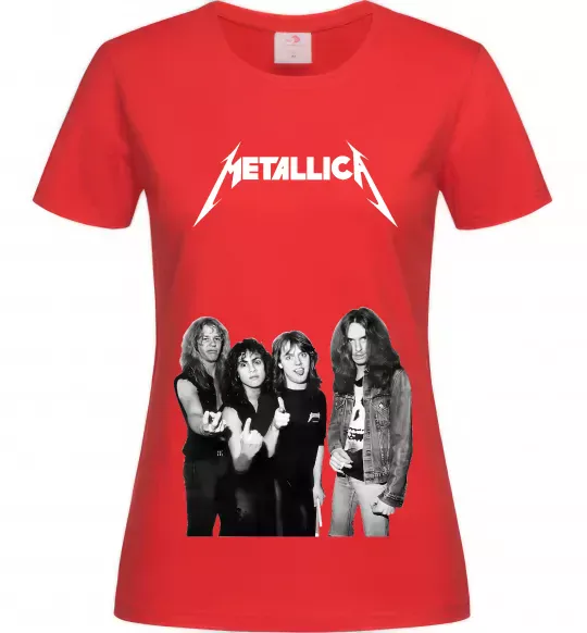 Жіноча футболка Металіка група Червоний фото