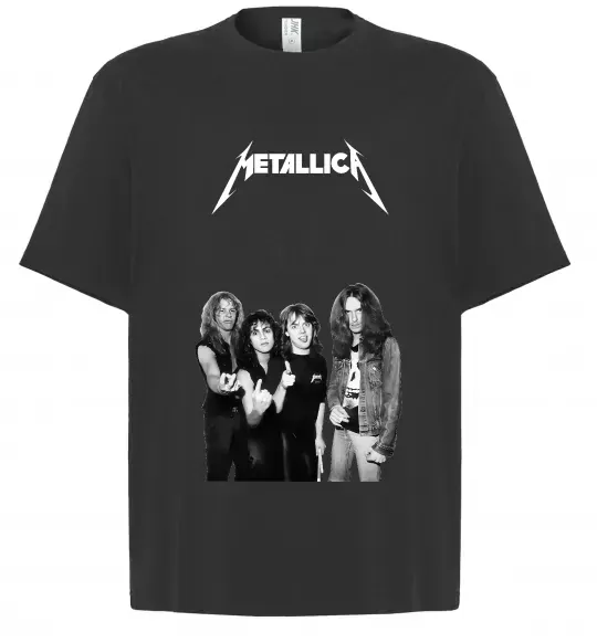 Футболка Оверсайз Металіка група Черный фото
