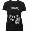 Женская премиум футболка Металіка група Черный фото