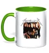 Чашка с цветной ручкой Metallica garage days Лаймовый фото