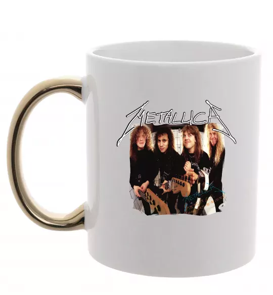 Чашка с цветной ручкой Metallica garage days Золото фото